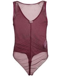 Elisabetta Franchi - Burgundy Bodysuit Polyamide, Elastane, Polyester - Lyst