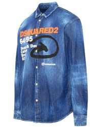 DSquared² Camicia arrow in cotone azzurra - Blu