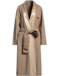 Ferragamo - Camel Coat Virgin Wool, Silk - Lyst