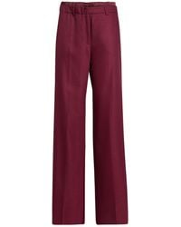 Marella - Burgundy Pants Virgin Wool, Polyester, Viscose - Lyst