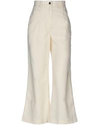 Sandro - Ivory Pants Cotton, Viscose, Elastane - Lyst