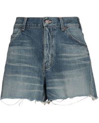 Celine Denim Skate Shorts With Electric Sky Wash Electric