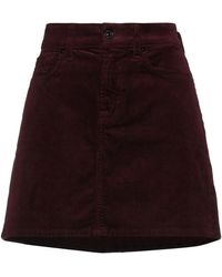 7 For All Mankind - Mini Skirt Cotton, Modal, Polyester, Polyurethane - Lyst