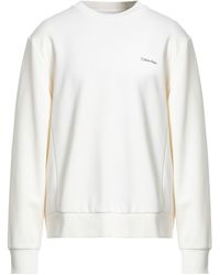 Calvin Klein - Ivory Sweatshirt Cotton, Polyester - Lyst
