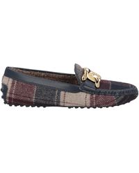 Tod's - Burgundy Loafers Textile Fibers, Leather - Lyst