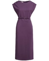 Manila Grace - Midi Dress Viscose, Elastane - Lyst