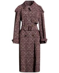 Burberry - Overcoat & Trench Coat Viscose, Polyester - Lyst