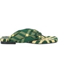 Burberry - Thong Sandal Textile Fibers, Leather - Lyst