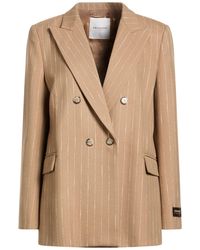 ERMANNO FIRENZE - Camel Blazer Polyester, Viscose, Cotton, Elastane - Lyst