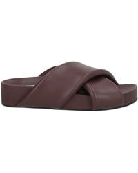 Jil Sander - Nappa Leather Flat Sandals - Lyst