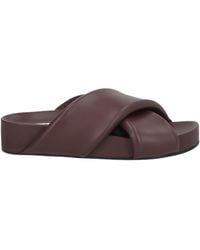 Jil Sander - Nappa Leather Flat Sandals - Lyst