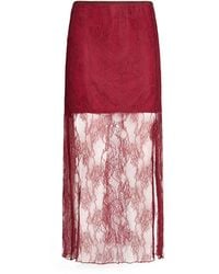Please - Burgundy Midi Skirt Polyamide, Polyester - Lyst