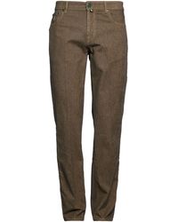 Luigi Borrelli Napoli - Khaki Pants Cotton, Elastane - Lyst