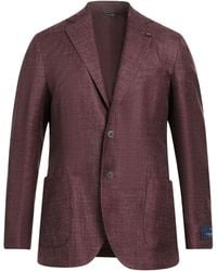 Tombolini - Burgundy Blazer Virgin Wool, Silk, Linen - Lyst