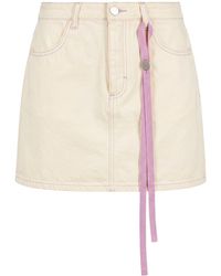 ICON DENIM - Ivory Denim Skirt Cotton - Lyst