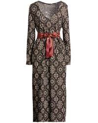 Soallure - Midi Dress Acetate, Cotton, Polyester, Metallic Polyester, Elastane - Lyst