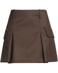 Sandro - Khaki Mini Skirt Polyester, Virgin Wool - Lyst