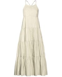 Damen Bekleidung Kleider Freizeitkleider und lange Kleider Semicouture Synthetik Langes Kleid in Weiß 