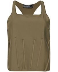 Mugler - Khaki Top Recycled Polyamide, Elastane - Lyst
