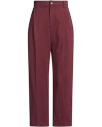Brunello Cucinelli - Burgundy Pants Cotton, Elastane - Lyst