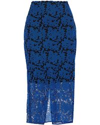 Jupe mi-longue en maille nervurée Synthétique Diane von Furstenberg en coloris Noir Femme Vêtements Jupes Jupes mi-longues 