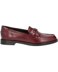Emporio Armani - Burgundy Loafers Leather - Lyst