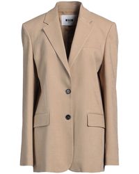 MSGM - Sand Blazer Viscose, Polyester, Elastane - Lyst