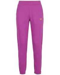 EA7 - Mauve Pants Cotton, Polyester - Lyst