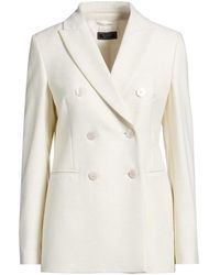 Peserico - Cream Blazer Virgin Wool, Viscose, Polyamide, Elastane - Lyst