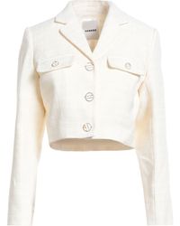 Sandro - Ivory Blazer Cotton, Viscose, Acrylic, Polyamide, Polyester - Lyst