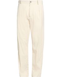 Masnada - Cream Pants Cotton, Linen, Paper - Lyst