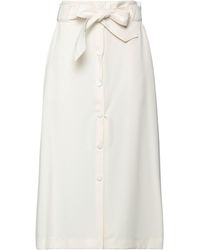 Marella - Ivory Midi Skirt Polyester - Lyst