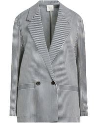 Alysi - Crème Blazer Cotton, Linen, Viscose, Polyamide - Lyst