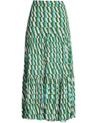 Diane von Furstenberg - Austria Printed Stretch-mesh Maxi Skirt - Lyst