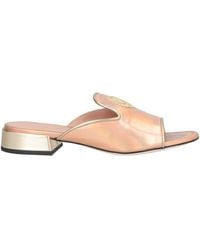 Pollini - Embroidered Leather Slide Sandals - Lyst