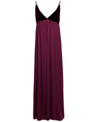 ViCOLO - Plum Maxi Dress Viscose, Silk - Lyst
