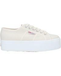 Superga - Women's White 2790 Flatform Canvas Trainers - Lyst