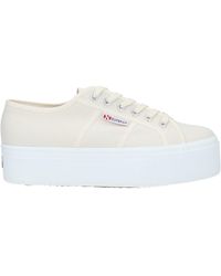 Superga - Women's White 2790 Flatform Canvas Trainers - Lyst