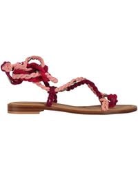 Dondup - Fuchsia Thong Sandal Leather - Lyst