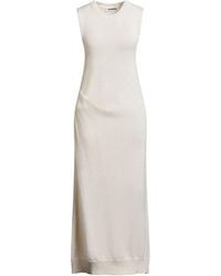Jil Sander - Ivory Maxi Dress Cotton, Ramie, Cellulose - Lyst
