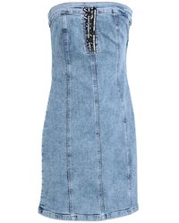 Karl Lagerfeld - Klj Bodycon Tied Denim Dress Mini Dress Organic Cotton, Elastane - Lyst