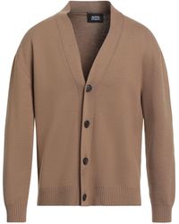 Alpha Studio - Camel Cardigan Merino Wool - Lyst
