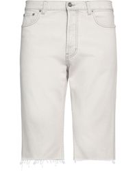 Saint Laurent - Light Denim Shorts Cotton, Calfskin - Lyst