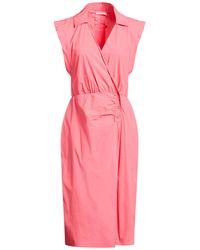 Patrizia Pepe - Fuchsia Midi Dress Cotton, Polyamide, Elastane - Lyst