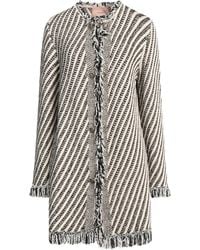 Twinset - Cream Cardigan Cotton, Viscose, Polyester, Polyamide, Metallic Polyester - Lyst