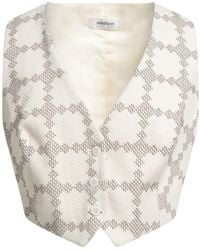 Ottod'Ame - Cream Tailored Vest Cotton, Elastane - Lyst