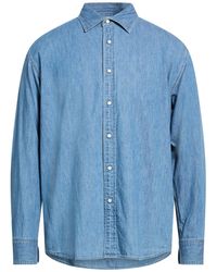 AURALEE Selvedge Light Oz Denim Shirt in Blue for Men | Lyst