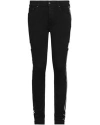 Amiri - Slim-Fit Leather-Trim Stripe Jeans - Lyst