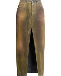 Pinko - Khaki Denim Skirt Cotton - Lyst