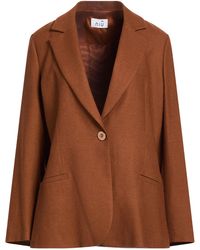 Niu - Tan Blazer Polyester, Viscose, Wool, Elastane - Lyst
